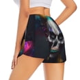 thumbnail image 2 of Uemuo Modern Abstract Colorful Skull C Pattern Women's Athletic Shorts High Waisted Running Shorts with Liner Pockets Gym Elastic Workout Shorts-XX-Large, 2 of 9