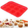 thumbnail image 5 of 12-Cup Silicone Muffin Pan - Food Grade, Non-Stick Baking Cups for Cupcakes & Eggs, Red/Orange/Blue, 3-Pack Set, 5 of 7