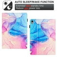 thumbnail image 5 of Allytechgroup Slim Case for Apple iPad Mini 6th 
 Gen,Marble Series Smart Cover Auto Sleep Wake Drop Protection Multi Angle Viewing Stand Elastic Band Flip Cover for iPad Mini 6 8.3",Pink Blue, 5 of 7