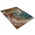 thumbnail image 6 of RUGSOTIC CARPETS MACHINE MADE HEATSET POLYPROPYLENE AREA RUGS - 4'x6', Rectangle Shape, Caramel Blue Color, Contemporary Modern Design, High Pile Machine Made Area Rugs for Living Room (M00050), 6 of 7