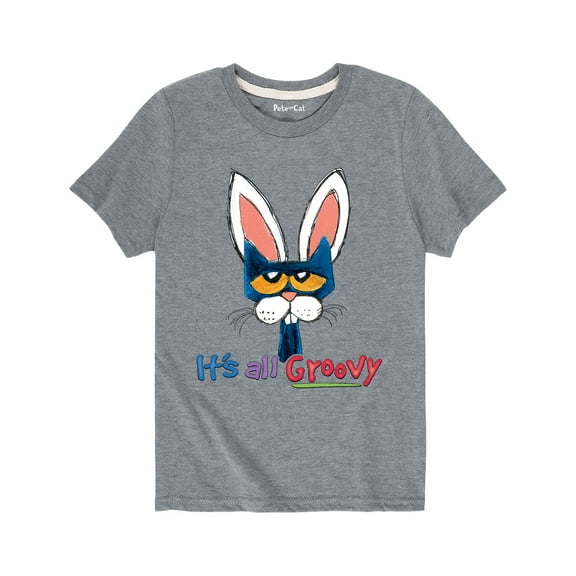 Pete The Cat - Pete Bunny Nose Ears All Groovy - Youth Short Sleeve Graphic T-Shirt
