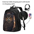 thumbnail image 2 of Balery Classical Style Brown Owl Mochila con carga USB para hombre y mujer - Mochila impermeable y antirrobo para laptop con puerto USB para viajes, trabajo, 2 of 7
