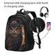 thumbnail image 2 of Balery Classical Style Brown Owl Mochila con carga USB para hombre y mujer - Mochila impermeable y antirrobo para laptop con puerto USB para viajes, trabajo, 2 of 7