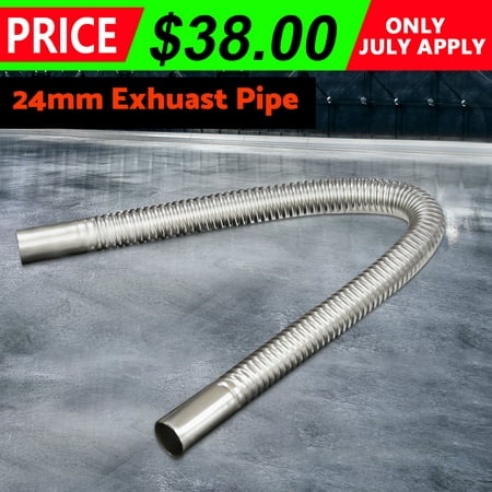 24mm Air Parking Heater Stainless Steel Ripple Round Tube Car Diesels  Heater Tank Exhaust Pipe Vent Hose Car Accessories