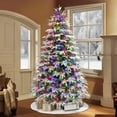 thumbnail image 2 of 7 .5 ft Pre-lit Flock Halifax Fir Tree 2881 Tips 700 Color Select LED Lights Foot Pedal, 2 of 5