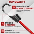 thumbnail image 4 of FORTEM Bungee Cord Assortment, 32pk Bungee Cords Multi Pack, Includes 10", 18", 24", 32", 40" Bungees and 8" Canopy/Tarp Ball Ties, Plastic Coated Metal Hooks, 4 of 6