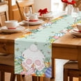 thumbnail image 5 of Cute Easter Bunny Table Runner 90 Inches, Eucalyptus Leaves Colorful Eggs Teal Wooden Bed Runner Dresser Scarves Tabletop for Indoor Outdoor Parties/Ceremony/Banquet, 13" x 90", 5 of 8
