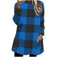 thumbnail image 2 of BXINGOHAI Flannel Nightgowns for Women Long Sleeve Sleepwear Pajama Dress Button Sleepshirts with Pockets Blue 2XLL, 2 of 5