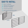 thumbnail image 4 of Heavy Duty Collapsible Garage Wall Shelves 2-Pack – 800 lbs Capacity Metal Storage Rack with Hooks – Wall Mounted Floating Shelving Unit for Garage, Utility Room, Sports Gear – 75.2x24 inch, 4 of 8
