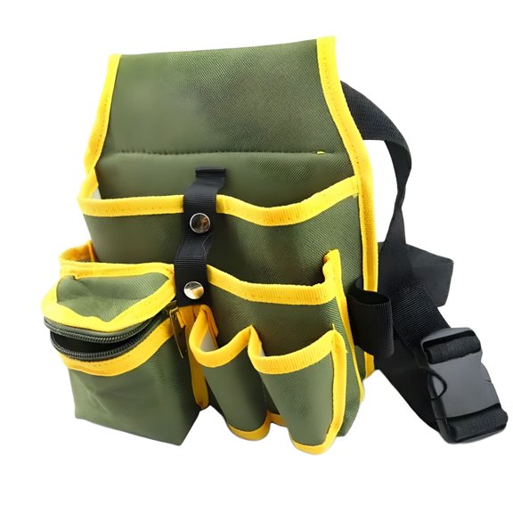 TELOLY Single Side Tool Belt for Carpenters and Builders Professional Tool Pouch Bag for Maintenance and Electrician - Green