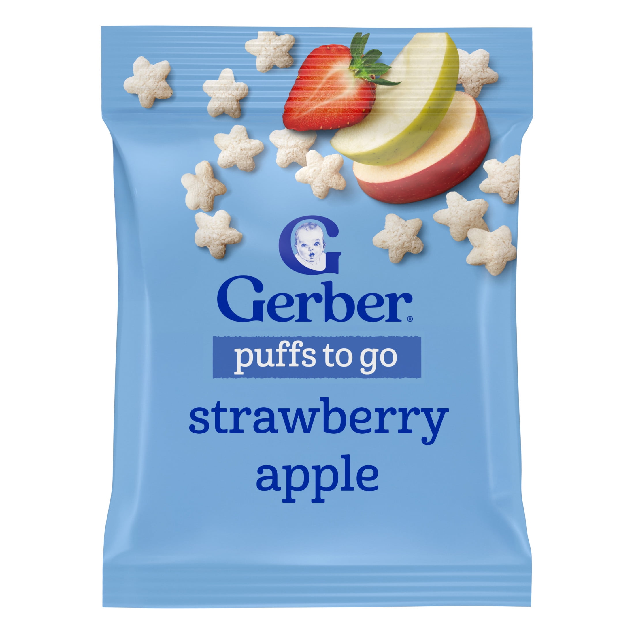 (4 pack) Gerber Stage 3 Baby Snacks, Strawberry Apple Puffs, Grain Snack, Baby Led Feeding 0.5 oz