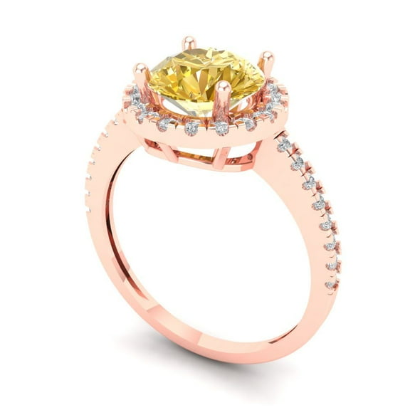 2.21ct Round Cut Blue Natural Sky Blue Topaz 14k Yellow Gold Engraving Statement Bridal Wedding Designer Ring Size 8.75