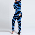 thumbnail image 6 of Women's Long One Piece Pajamas with Drop Seat Butt Flap - Full Zip Up Onesies Jumpsuit Sleepwear, 6 of 6