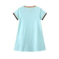 thumbnail image 4 of WIBACKER Summer Little Girl's Casual Cotton Dress Rainbow Short Sleeve A-lined Dresses 5T, 4 of 5