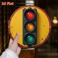 thumbnail image 3 of HELLOYOUNG 2D Vintage Traffic Light Wall Art – Industrial Metal Sign | Distressed Finish | Game Room/Garage Decor | Unique Gift for Men", 3 of 5