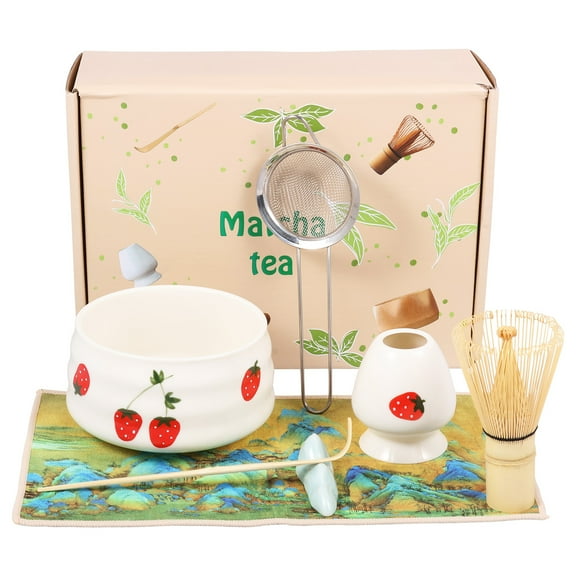 Matcha Tea Making Tool Set Safe Matcha Starter Kit with Whisk Holder Whisk Scoop Spoon and 580ml Bowl for Tea Lovers