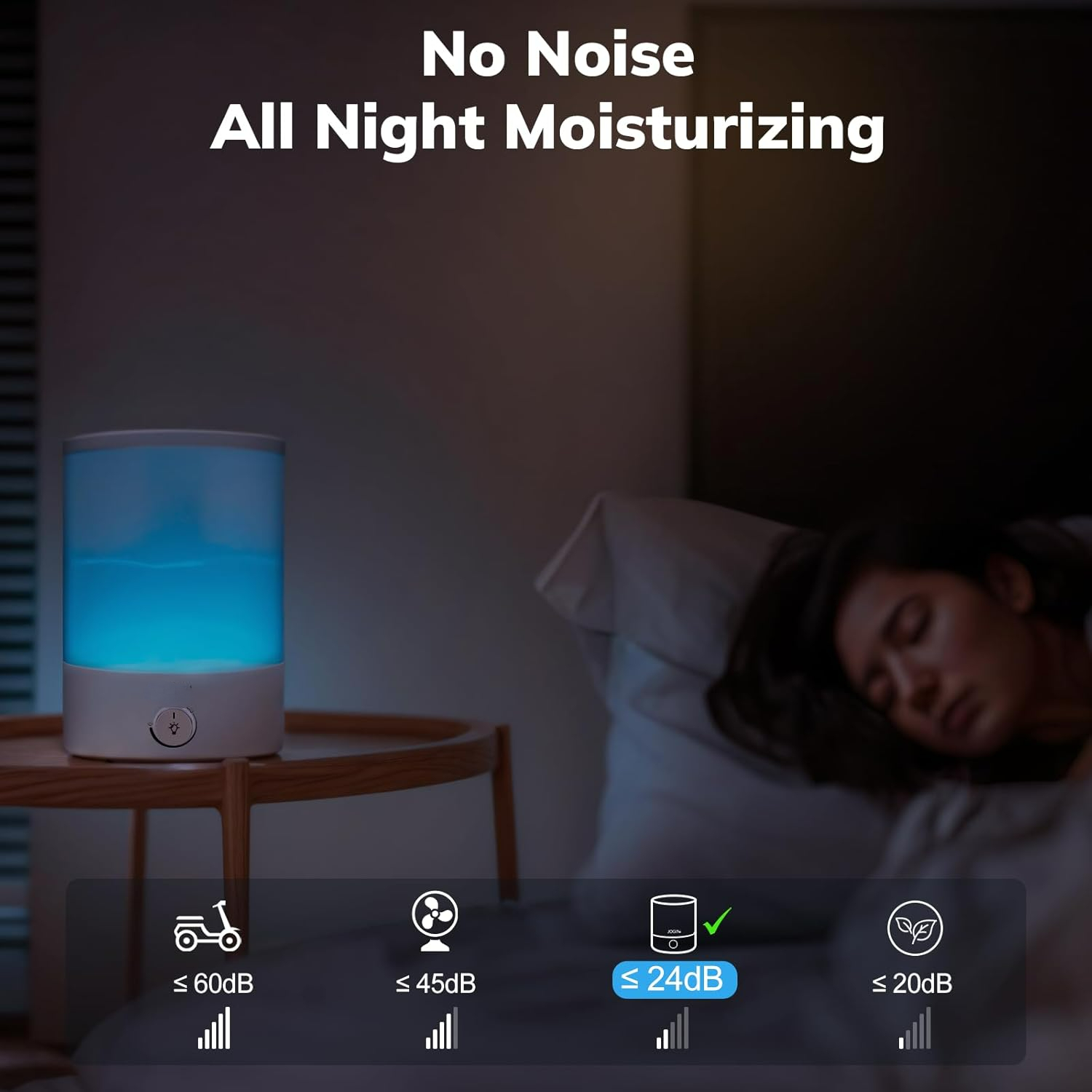 Humidifiers for Bedroom Large room,Top fill 2.5L Ultrasonic cool mist Humidifiers for Baby Nursery and Plants,Up to 24 Hours of Operation, Auto Shut Off, 24dB Quiet,Night Light (Hu-02A-XNLit)191