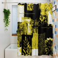thumbnail image 3 of Modern Boho Shower Curtain, 48" x 72", Flower Geometric Texture Yellow Black Abstract Art Waterproof Bathroom Curtain Washable Shower Curtain Set with 12 Hooks, 3 of 8