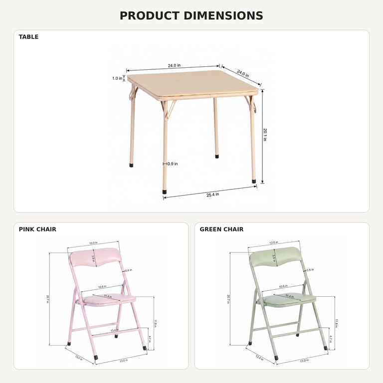 Homy Casa Kids Activity Table and Chairs Set, 3-Piece Pastel photo 4