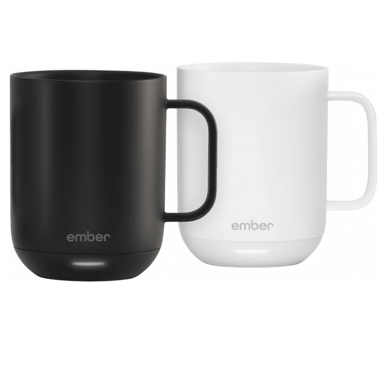 Ember - 10 oz Temperature Controlled App Enabled Smart Coffee Mug 2 - Black/White (2-Pack)