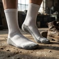 thumbnail image 2 of Premium Work Crew Socks for Men – Cushioned, Moisture Wicking, Reinforced Heel & Toe – 5 Pair Pack, 2 of 5