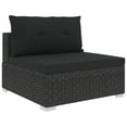 thumbnail image 3 of vidaXL 5 Piece Garden Lounge Set with Cushions Poly Rattan Black, 3 of 5