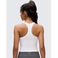 thumbnail image 2 of CRZ YOGA Butterluxe Racerback Padded Yoga Longline Sports Bra for Women V Neck Crop Tops, 2 of 6