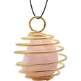 thumbnail image 1 of Collar de piedra de cristal hexagonal para mujer, colgante de chakras de alambre envuelto natural irregular, joyería, cadenas de aleación, regalo de San Valentín., 1 of 3