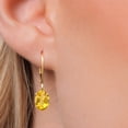 thumbnail image 3 of Gem Stone King 14K Yellow Gold Yellow Citrine Earrings for Women | 3.00 Cttw | Gemstone November Birthstone | Oval 9X7MM, 3 of 6