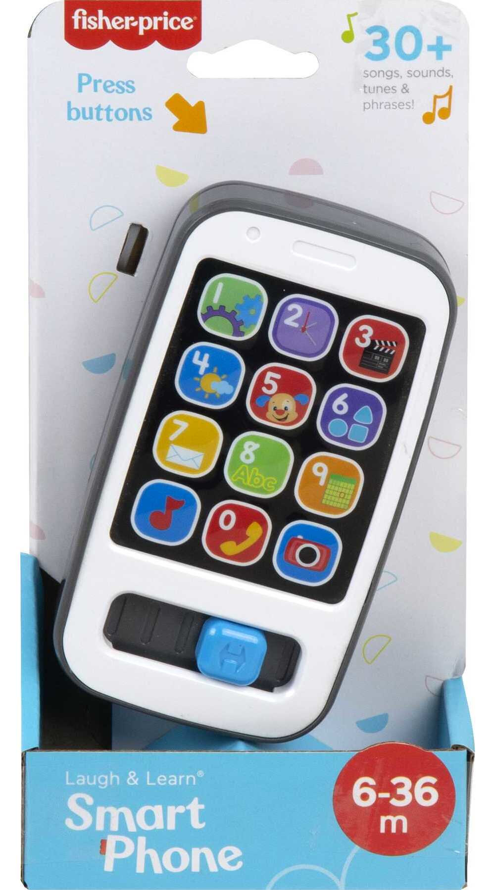 Fisher-Price Laugh & Learn Smart Phone Electronic Baby Learning Toy with Lights & Sounds, Gray - image 5 of 5