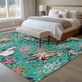 thumbnail image 5 of Area Rug 72×108in, Watercolor Flower White Black Brown Horses Floor Carpet Living Room Rug, Abstract Art Non-Slip Welcome Mat Indoor Rugs for Bedroom Dining Room, 5 of 9