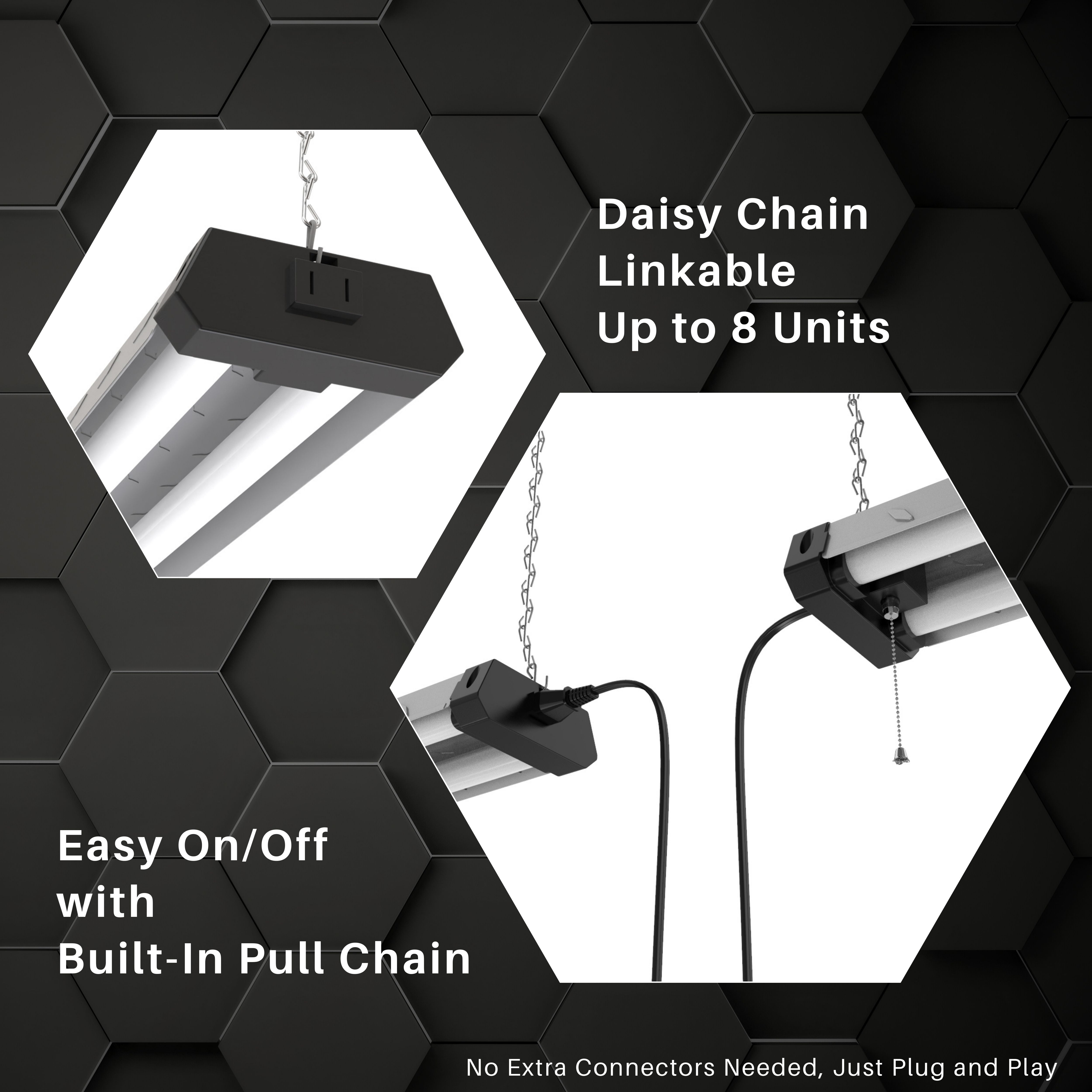 DYMOND 4’ LED Shop Light Linkable 5500lm Bright Daylight Heavy Duty Metal Frame