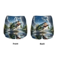 thumbnail image 3 of Balery Largemouth Bass Jumping Out of The Water Pantalones cortos deportivos para mujer con forro y dos bolsillos, elásticos, para entrenamiento, gimnasio, yoga-Large, 3 of 7