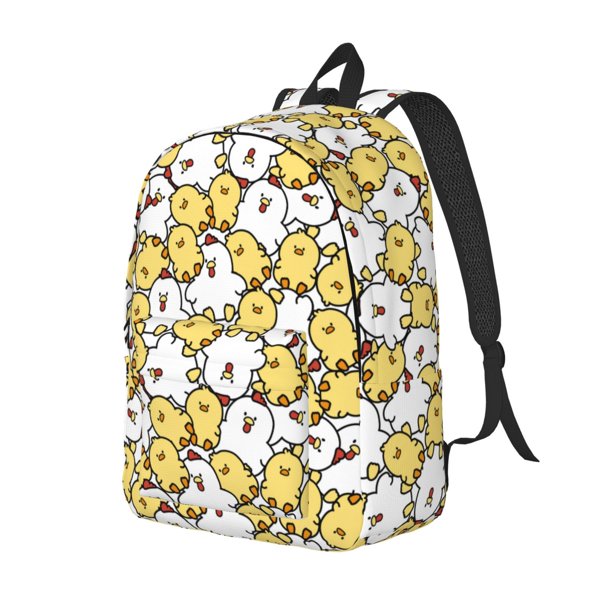 Easygdp Cartoon Chicken Mochila de Lona Resistente para Laptop, Compatible con Laptops de 15 a 17 pulgadas, Ideal para Escuela, Trabajo y Viajes-Small