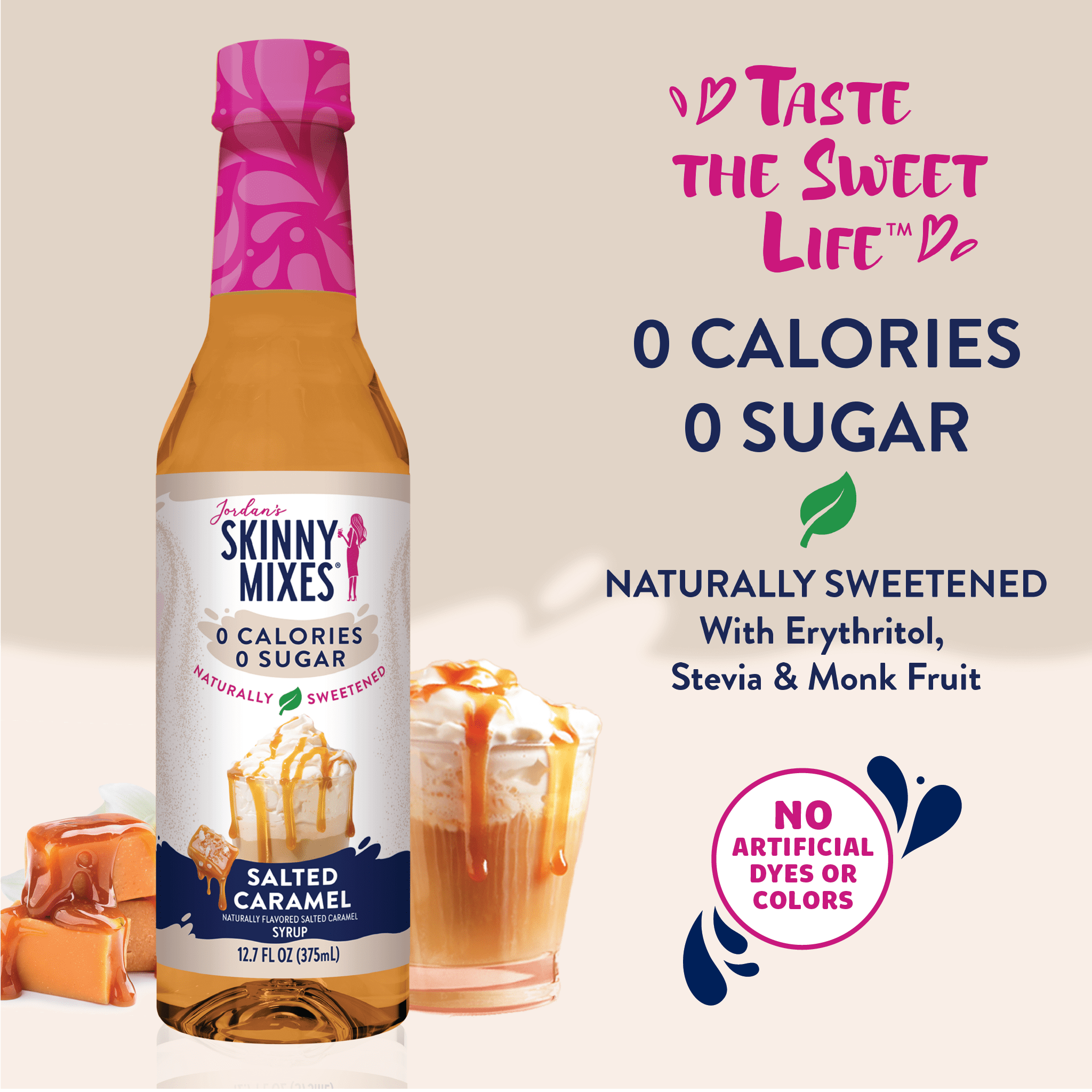 Jordan's Skinny Mixes Naturally Sweetened Salted Caramel Syrup, 375 mL