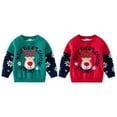 thumbnail image 3 of URMAGIC Toddler Boys Girls Christmas Sweatshirts Long Sleeve Pullover Shirts Reindeer Sweaters Xmas Cartoon Tee Sport Tops 1-6T, 3 of 3
