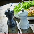 thumbnail image 4 of Peugeot Bistro Black Matte Pepper & White Matte Salt Mill Set 10cm/4", 4 of 7