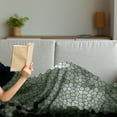 thumbnail image 3 of Abstract Soft Flannel Fleece Throw Blanket, Mosaic Pattern Green and White Tones Geometric Graphic Pixelated Texture, Cozy Plush for Indoor and Outdoor Use, 50" x 60", Multicolor, by Ambesonne, 3 of 5