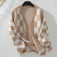 thumbnail image 1 of Suéter de cuello alto para mujer, suéter informal de cuello redondo y manga larga, suéter de punto a rayas, blusa holgada, suéter para mujer, 1 of 5