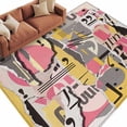 thumbnail image 3 of 6x9 Washable Area Rug, Abstract Art Non-Slip Large Rectangle Rug for Living Room Dining Room, Pink and Yellow Collage Art Torn Paper Pieces Indoor Floor Mat for Home Decor, 3 of 9