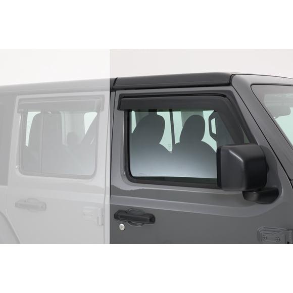 Fits 2018-2023 Jeep Wrangler JL GT Styling Rainguard 80644S Smoke; Set Of 2