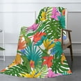 thumbnail image 3 of XMXT Throw Blankets, Tropical Greenery Painting Bed Blanket for Bedroom Sofa, 50 x 70 inches Multicolor, 3 of 9