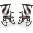 thumbnail image 1 of Gymax 2PCS Wooden Rocking Chair Single Rocker Indoor Garden Patio Yard Coffee, 1 of 7