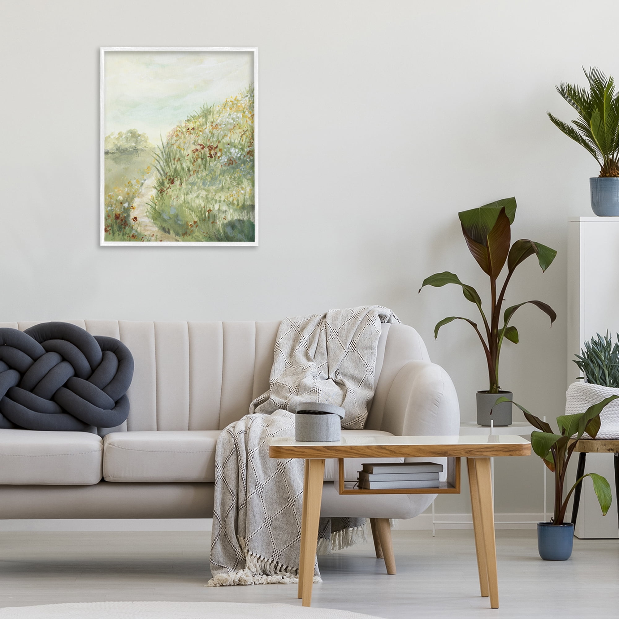Stupell Industries Hilltop Blooms & Winding Trail White Framed Giclee Art, design by Lanie Loreth