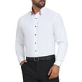 thumbnail image 4 of INSPIRE CHIC Men's Contrasting Colors Collar Long Sleeve Button Down Formal Business Dress Shirts M White, 4 of 6