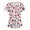 0-multicolor, variant on Valentines Day Nursing Uniforms Shirts Women Love Heart Printed V Neck Breathable Workwear Shirt Short Sleeve Professionals Soft Stretch T-Shirts with Pockets red Small