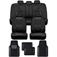 thumbnail image 2 of BDK Croc Skin Faux Leather Car Seat Covers Full Set with Carpet Car Floor Mats - Front and Rear Bench Seat Covers with Carpet Floor Liners, Car Interior Covers Gift Set (Black), 2 of 3