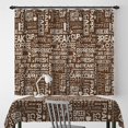 thumbnail image 4 of 60x84 Inch Coffee Brown Linen Table Cloth Rectangle Coffee Words Seamless Vintage Tablecloths Western Farmhouse Flannel Wipeable Table Cover for Kitchen Dining Room Table Decor, 4 of 8