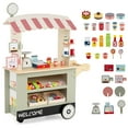thumbnail image 1 of Costway Kids Snacks & Sweets Food Cart Kids Toy Cart Play Set with 30 PCS Accessories Green, 1 of 8