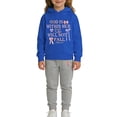 thumbnail image 2 of CAIVO Child Outfit Sets Fashion Kids Letter Print Hoodie And Jogger Long Sleeve Casual Tracksuit Girls Boys Soft Clothing Sets, 2 of 4